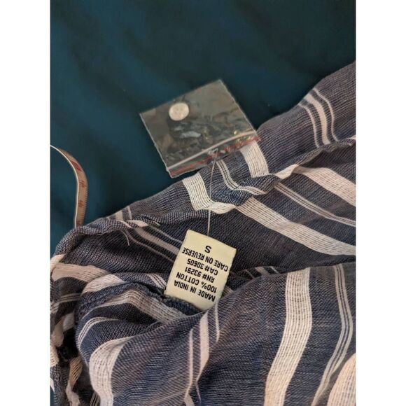 DYLAN tie front button down grey and white cotton top nwot sz small - Picture 6 of 6